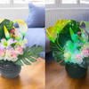 Flores Artificiales Decorativas con Iluminación LED - Cartucho con Flores Morada