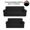 Forros para Muebles 3+2 Plazas | Elástico Set de 2 Piezas Lavable – Ajuste Universal y Antimanchas Smiling Home - Negro