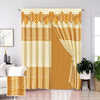 Juego de 2 Cortinas con Velo y Cenefa Decorativa 270 cm x 228 cm | Cisne Collection - Dorado