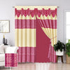 Juego de 2 Cortinas con Velo y Cenefa Decorativa 270 cm x 228 cm | Cisne Collection - Fucsia