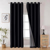 2 Cortinas Blackout con Ojales AXEL – Set de 2 Paneles (280x213 cm) - Negro