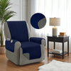 Protector Reversible para Sillón Reclinable con Bolsillos – 165 x 200 cm ATHENAS - 1 Pieza - Navy/Gris