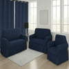 Juego de Forro para Muebles con Cortinas 3+2+1 (5 Piezas) Nicaragua Collection - Navy