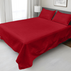 Juego de Cubrecama Sólido Reversible 3 Piezas - Rojo