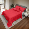 Juego de Edredón Sólido KING Size de 7 Piezas - Rojo