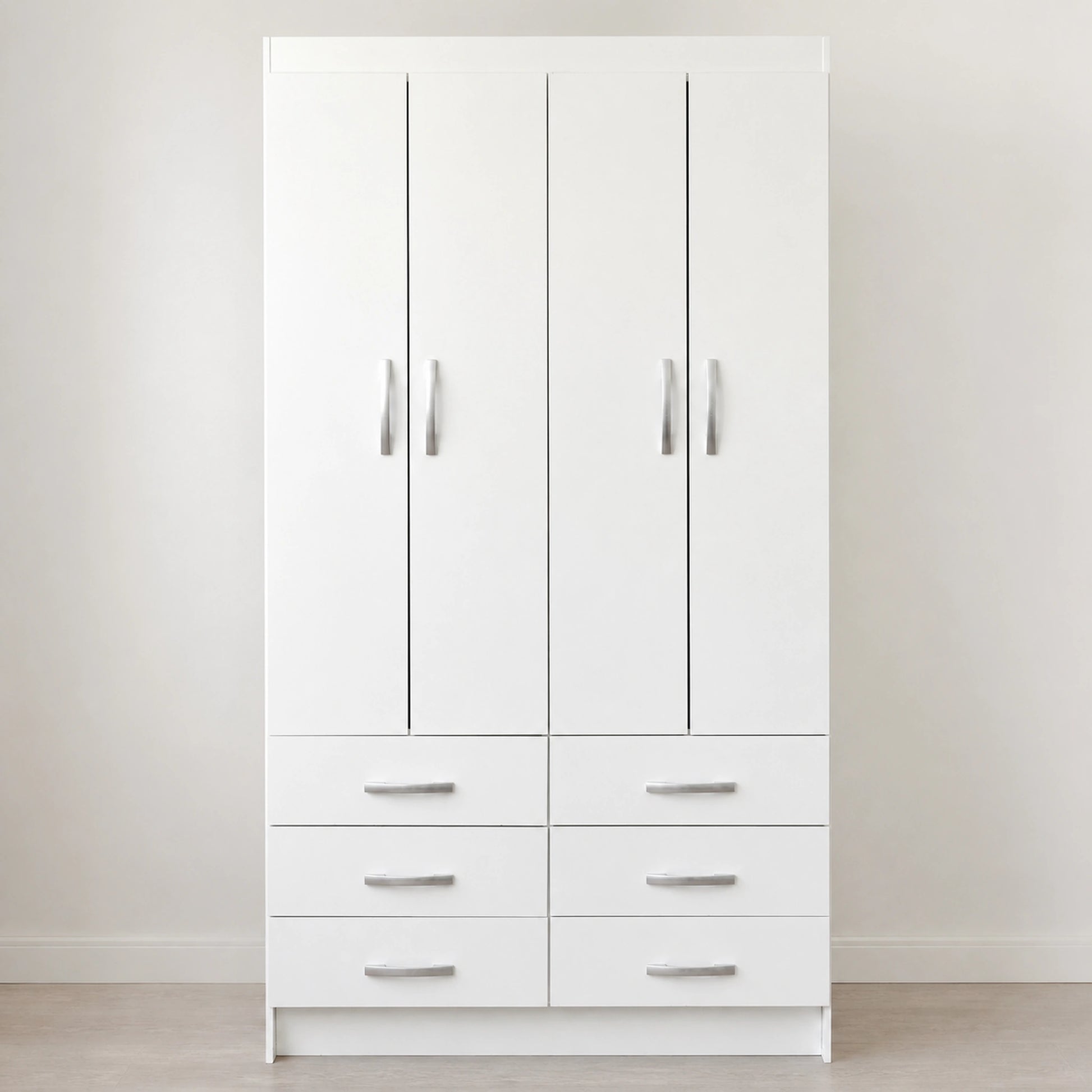 Armario Treviso blanco con 4 puertas y 6 cajones