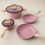 Batería de cocina Crystal Cuisine de 6 piezas en color Rosa, vista principal
