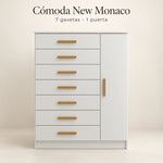 Cómoda New Mónaco acabado Blanco, vista de portada