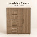Cómoda New Mónaco acabado Café Veteado, vista de portada