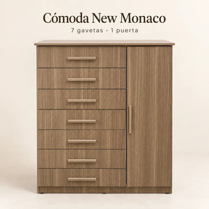 Cómoda New Mónaco acabado Café Veteado, vista de portada