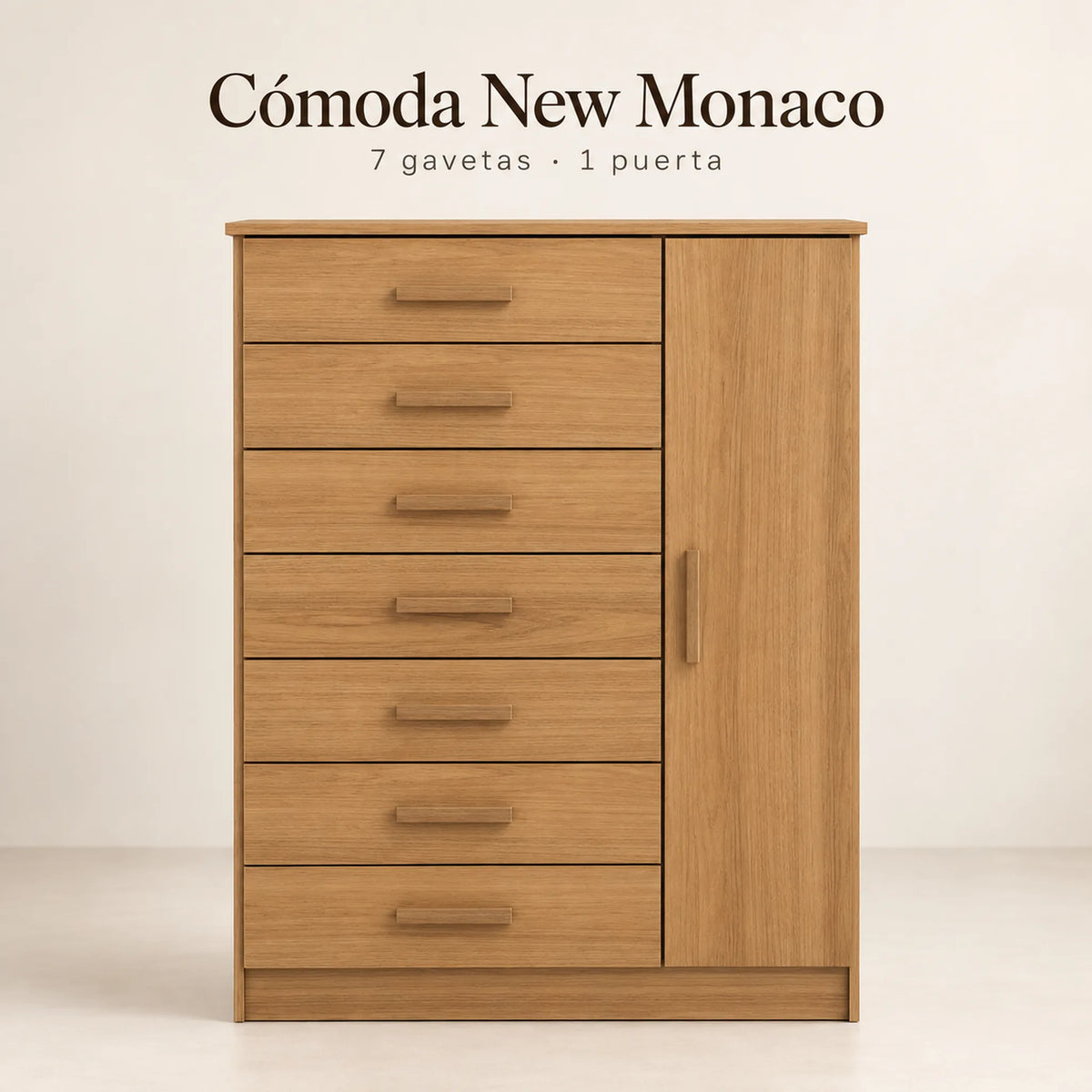 Cómoda New Mónaco acabado Miel, vista de portada