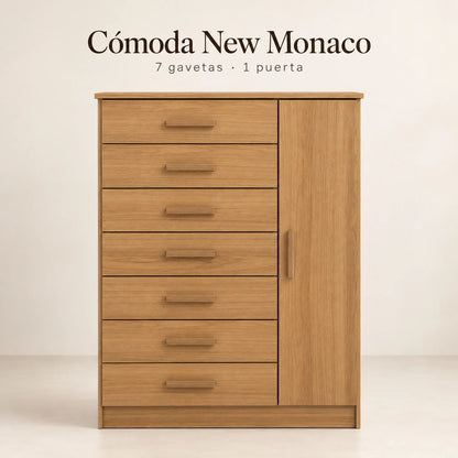 Cómoda New Mónaco acabado Miel, vista de portada