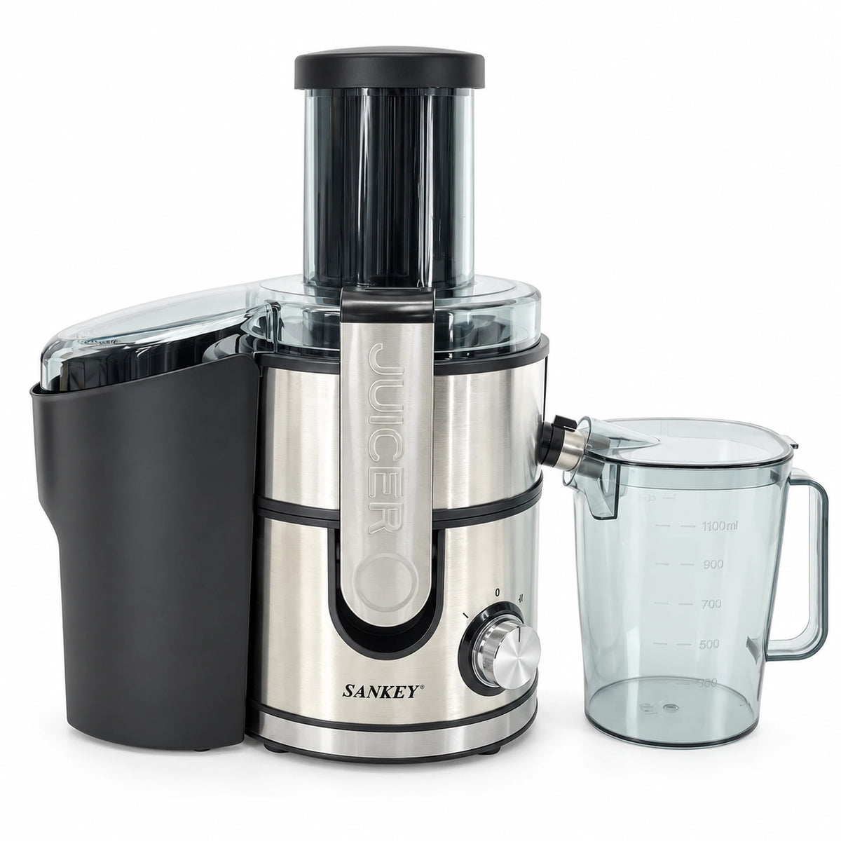 Extractor de jugos centrífugo Sankey XJ-8505 de acero inoxidable con jarra de 1.1 L