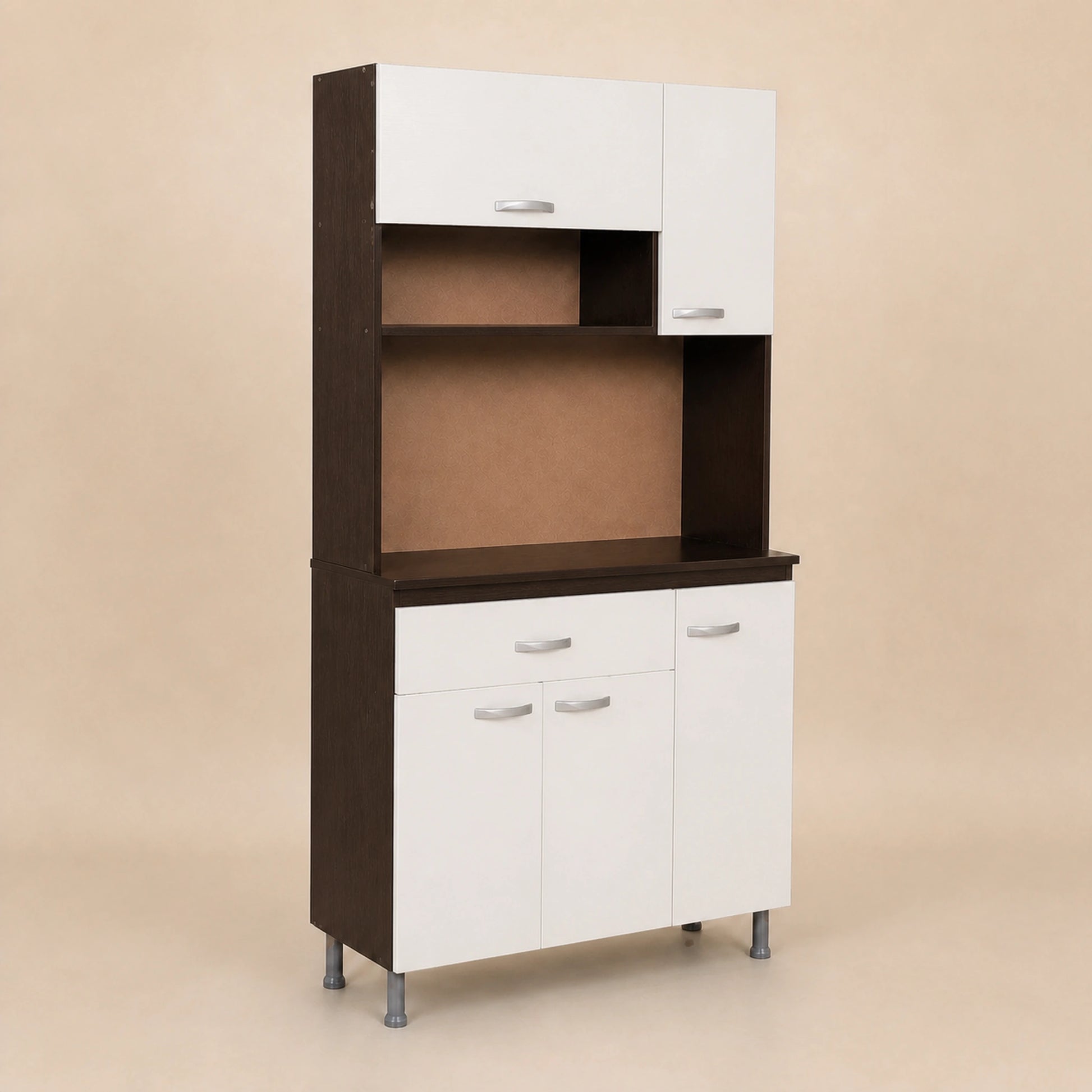 Gabinete de cocina grande en Chocolate y Blanco, vista principal