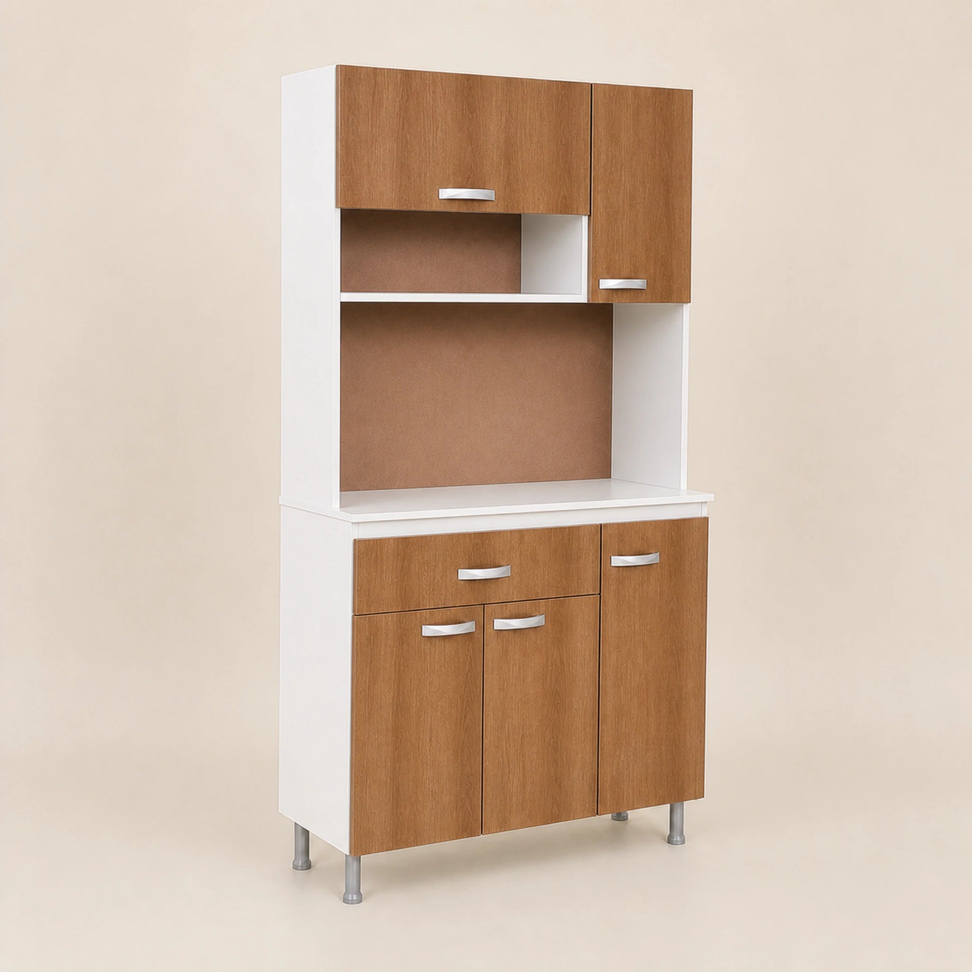 Gabinete de cocina grande en Blanco y Madera, vista principal