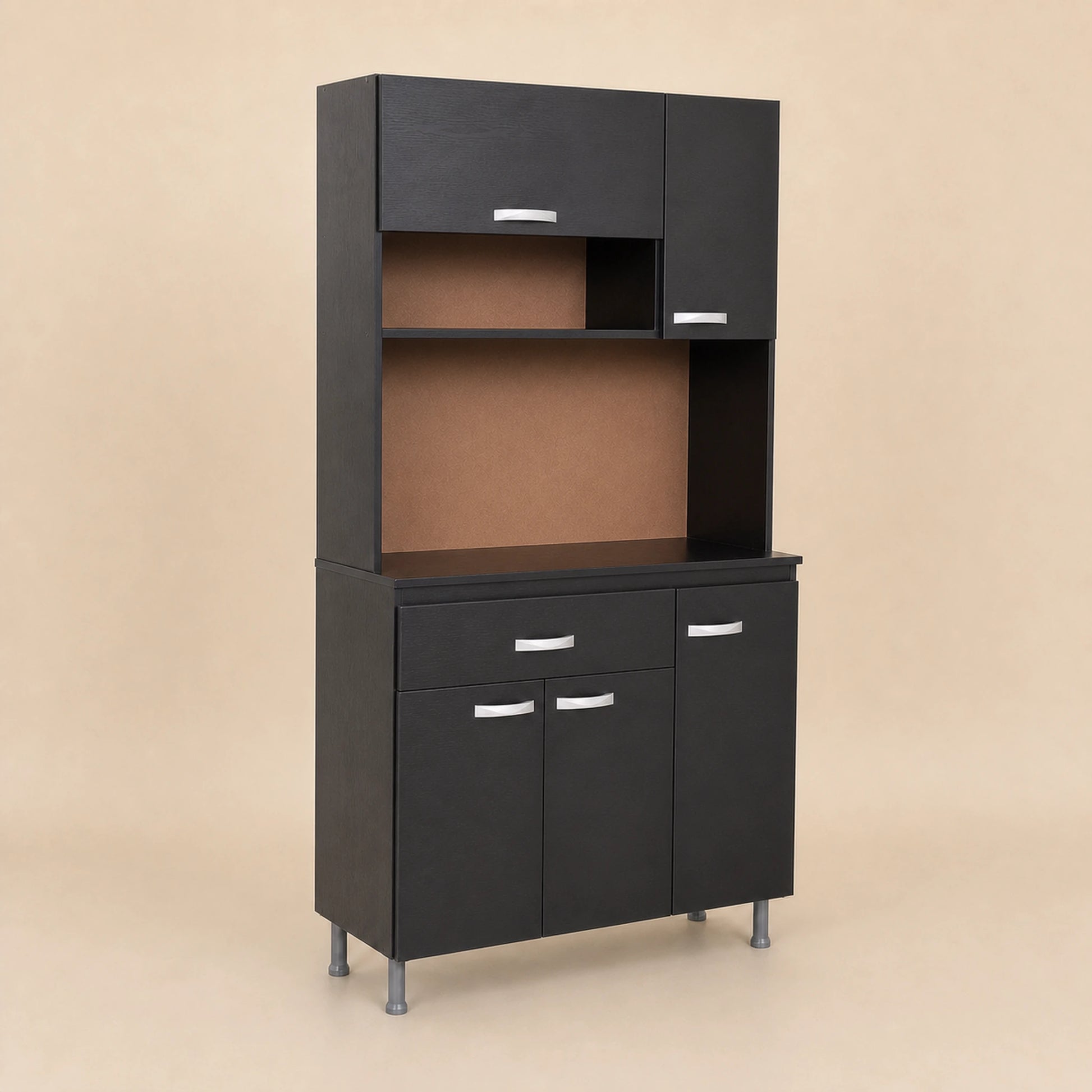 Gabinete de cocina grande en negro, vista principal