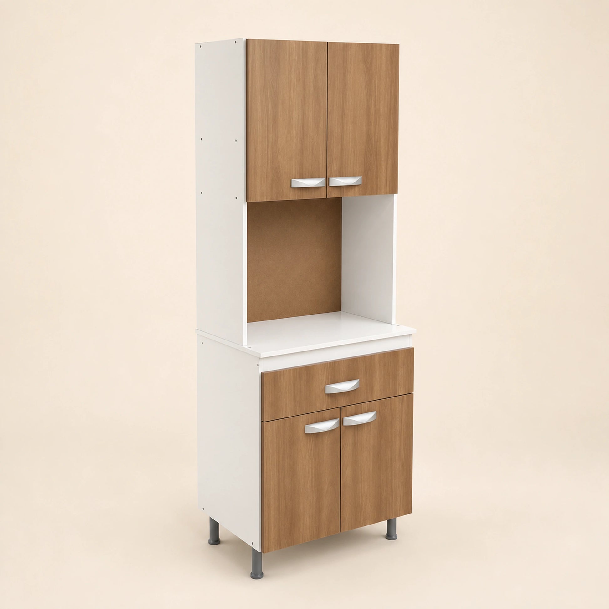 Gabinete de cocina con acabado tipo madera, vista principal