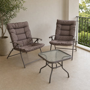 Juego de terraza reclinable de 3 piezas en color Taupe, vista principal