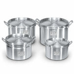 Juego de 4 ollas de aluminio Alinter con tapa de 30, 34, 38 y 40 cm