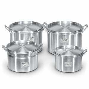 Juego de 4 ollas de aluminio Alinter con tapa de 30, 34, 38 y 40 cm