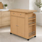 Carrito auxiliar de cocina con ruedas en color Madera Beige, ambientado en una cocina