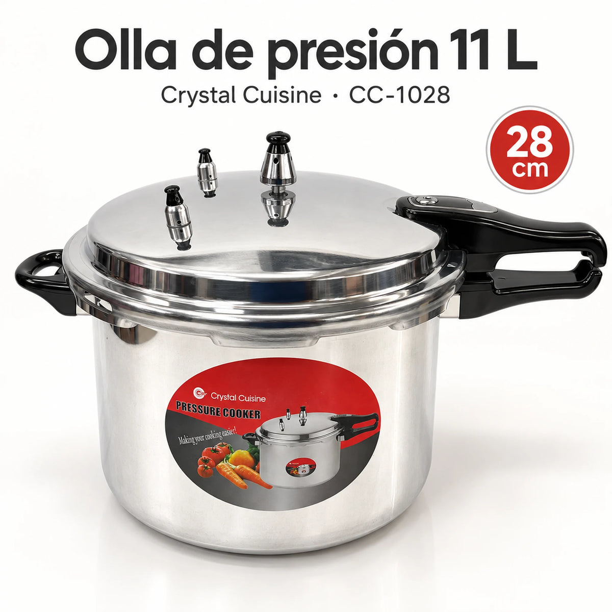 Olla de presión de aluminio de 11 litros – vista principal