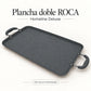 Plancha doble antiadherente ROCA marmolizada, color Gris Oscuro Marmoleado