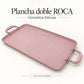 Plancha doble antiadherente ROCA marmolizada, color Rosa Marmoleado