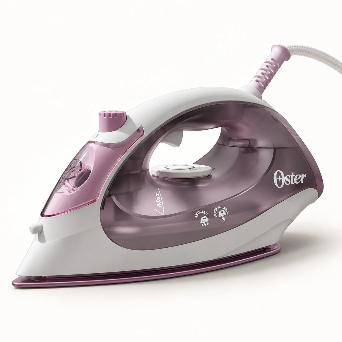 Plancha de vapor compacta rosada – vista principal