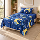 Juego de sábanas semimatrimonial 1.20 m, diseño Lunas y Estrellas Azul Marino – vista principal