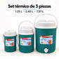 Set de 3 termos para líquidos color turquesa – vista principal del set de 3 piezas