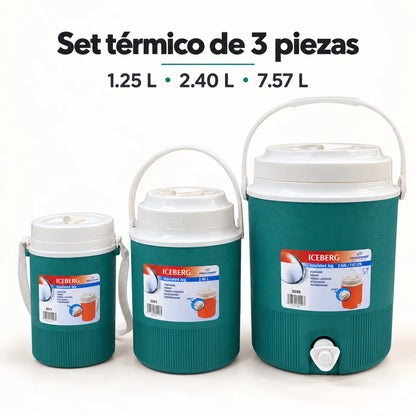 Set de 3 termos para líquidos color turquesa – vista principal del set de 3 piezas