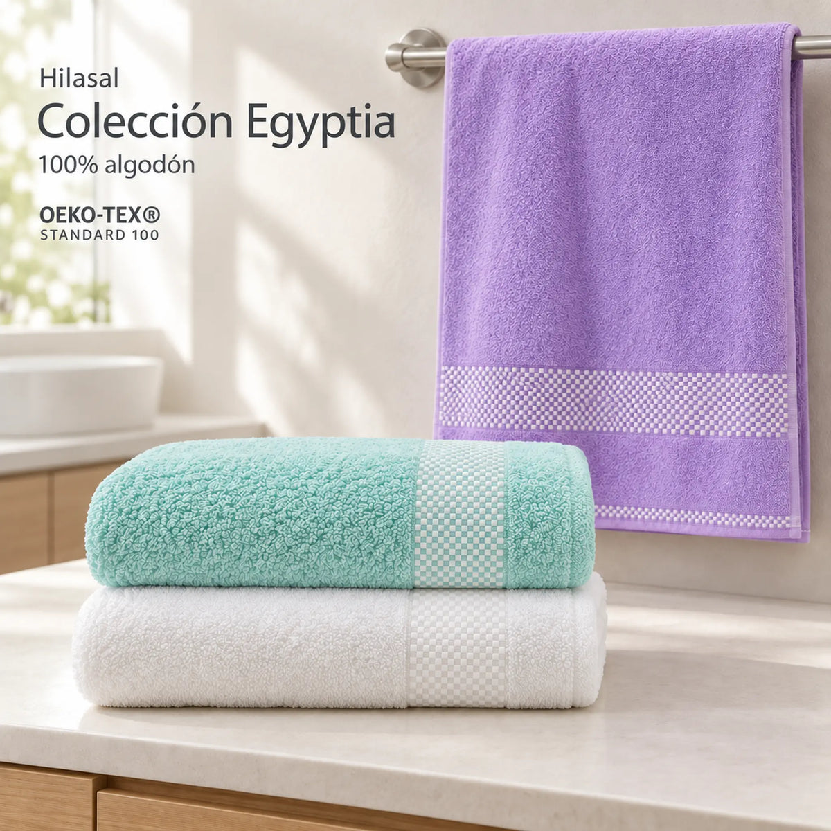 Colección completa de toallas de baño Hilasal Egyptia