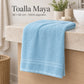 Pack de 12 Toallas Maya, variante Surtido Pastel, toalla color celeste, portada