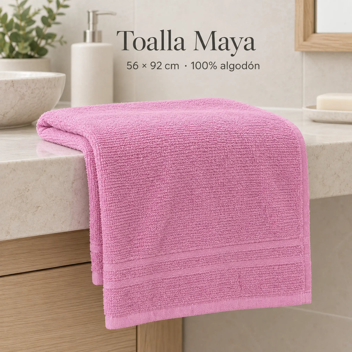 Pack de 12 Toallas Maya, variante Surtido Pastel, toalla color rosa, portada