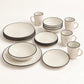 Juego de vajilla Lotus de 16 piezas color Crema con platos, tazones y tazas