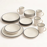 Juego de vajilla Lotus de 16 piezas color Crema con platos, tazones y tazas