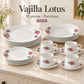 Vajilla de porcelana Lotus, diseño Peonías Románticas, 20 piezas