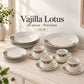 Vajilla de porcelana Lotus, diseño Jardín Toscana, 20 piezas