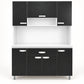Alacena de cocina 7 puertas y 1 gaveta color Negro/Blanco – vista frontal