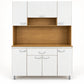 Alacena de cocina 7 puertas y 1 gaveta color Blanco/Roble Miel – vista frontal