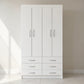 Armario Treviso blanco, vista frontal de las 4 puertas