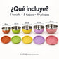 Qué incluye el set de bowls Lotus: 5 bowls y 5 tapas, 10 piezas en total
