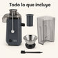 Extractor de jugos Black + Decker con las piezas y accesorios incluidos