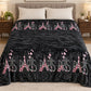 Frazada estampada afelpada 200 x 240 cm, diseño París Negro – vista frontal