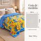 Frazada reversible piel de oveja, diseño Bluey, guía de medidas y estampado