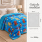 Frazada reversible piel de oveja, diseño Paw Patrol, guía de medidas y estampado