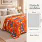 Frazada reversible piel de oveja, diseño Tom & Jerry, guía de medidas y estampado