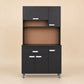 Gabinete de cocina grande en negro, vista frontal