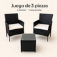 Juego de 3 piezas: 2 sillones y 1 mesa auxiliar del juego de terraza